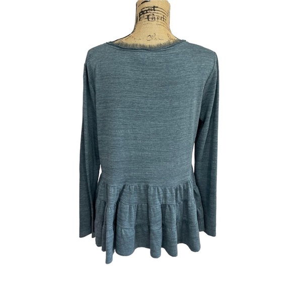 Anthropologie-deletta-ruffled BOHO Green Chic Blouse - Picture 7 of 11